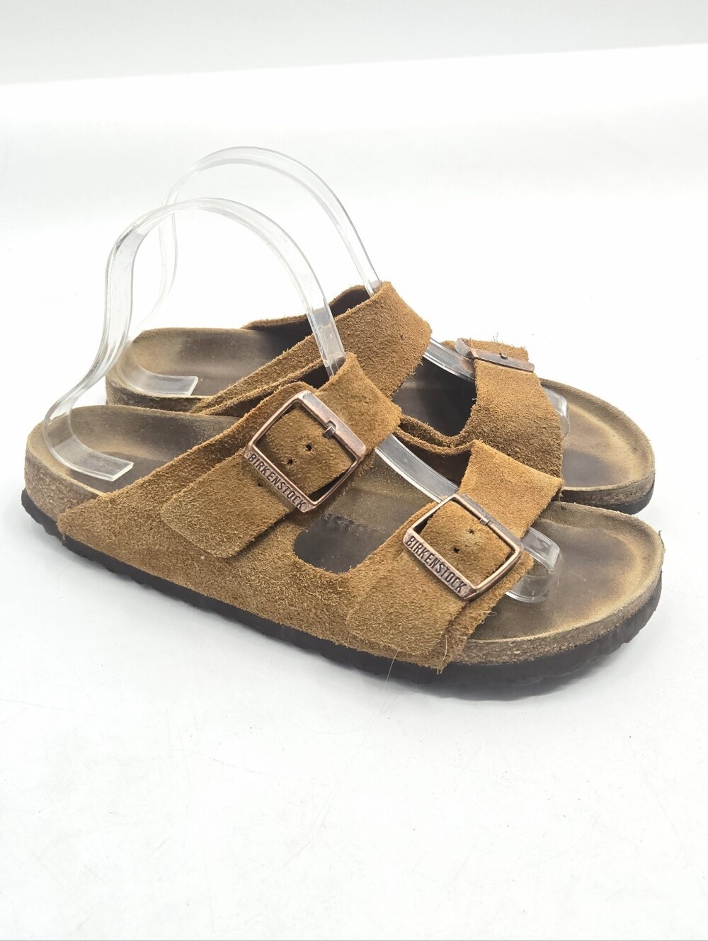 Birkenstock Arizona Sandals Caramel Suede Two-Strap